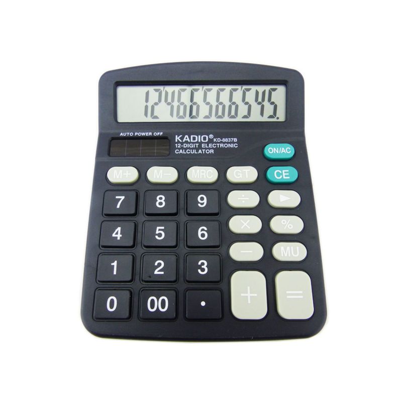 GENERICO - Calculadora 12 Dígitos Portátil KD-8837B Números Grande