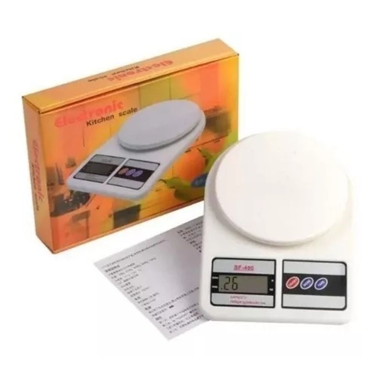 GENERICO - Balanza Pesa Para Cocina Y Algo Capacidad Máxima 10kg Color Blanco