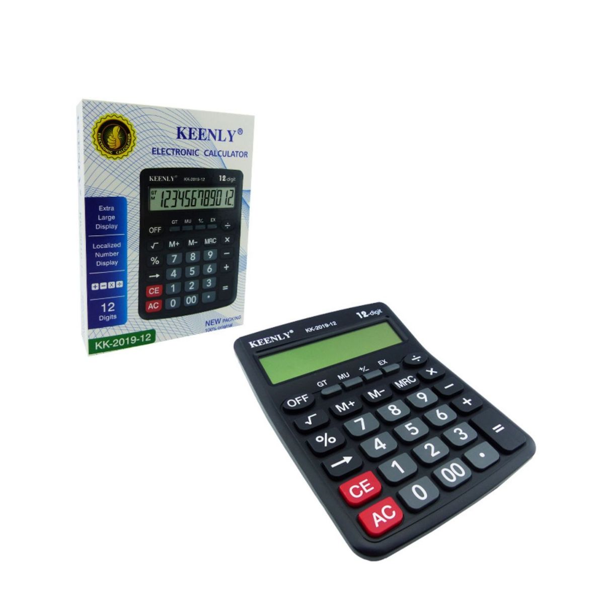 GENERICO - Calculadora de Escritorio KK-2019 12 Dígitos Números Grandes