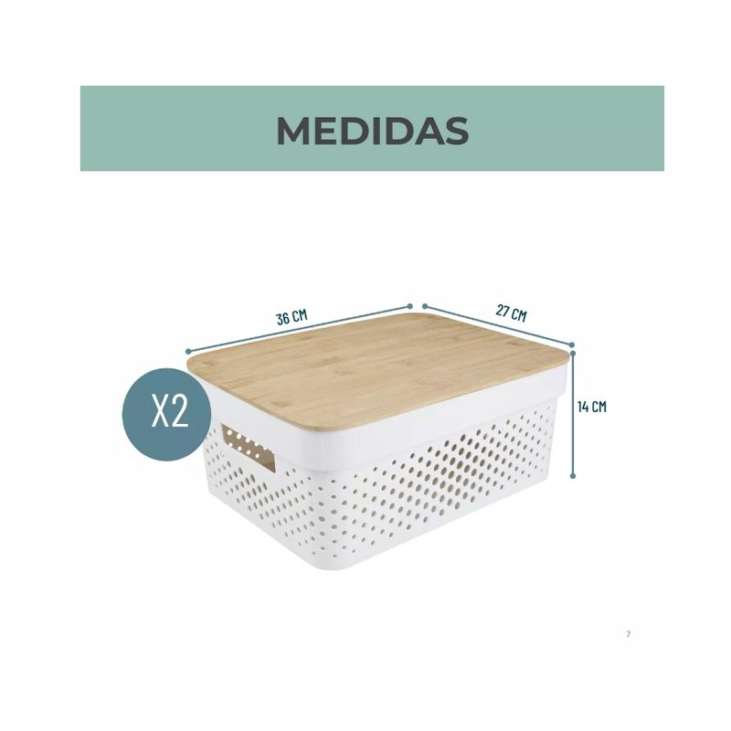 GENERICO - Cajas Organizadoras Plasticas Canastos Multiuso Set Casatua
