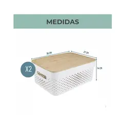 GENERICO - Cajas Organizadoras Plasticas Canastos Multiuso Set Casatua