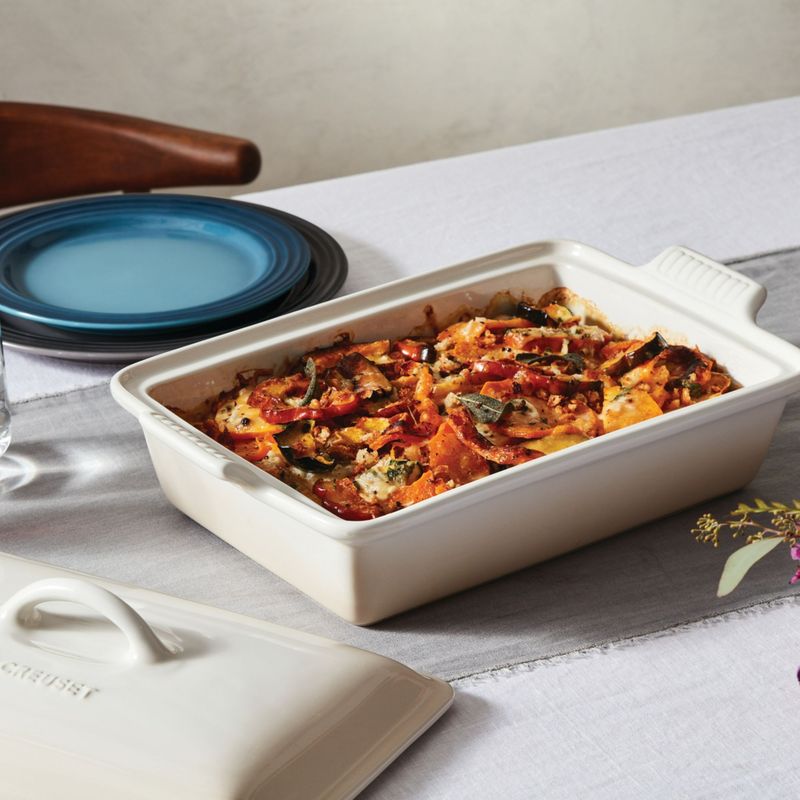 LE CREUSET - Bandeja rectangular 33cm c tapa Meringue