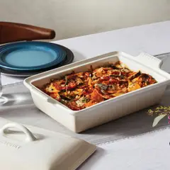 LE CREUSET - Bandeja rectangular 33cm c tapa Meringue
