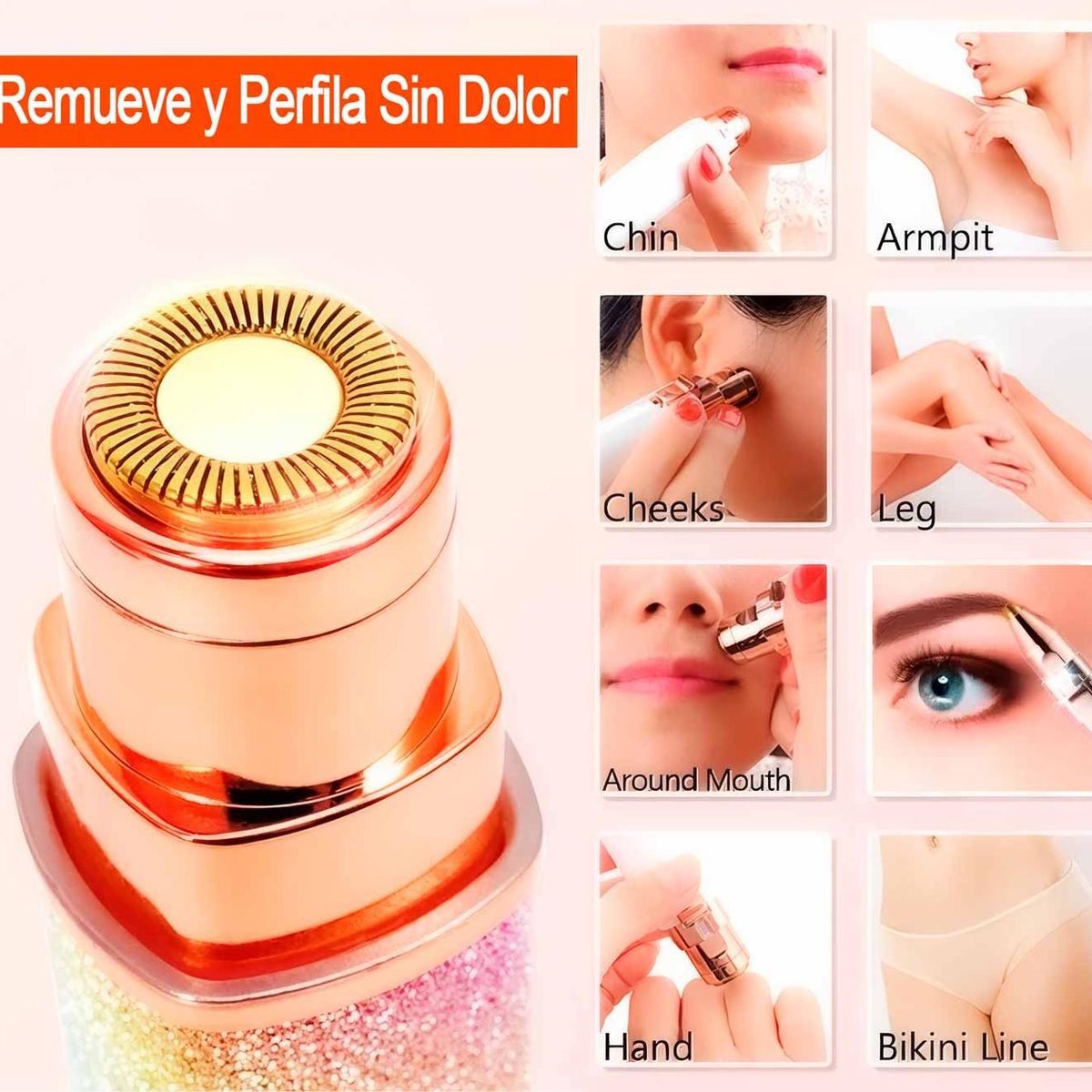 GEN - Depiladora De Vello Facial Removedor Cejas Labio Recargable Portatil