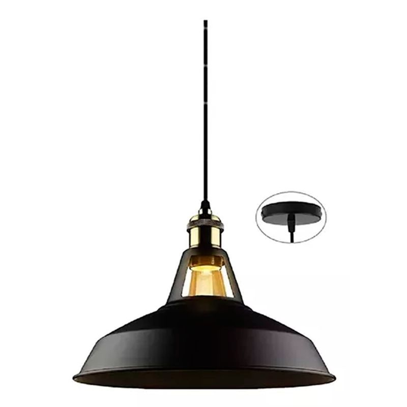 OFERTABKN - Lampara Colgante Retro Campana Aluminio Soquetee27+ampolleta