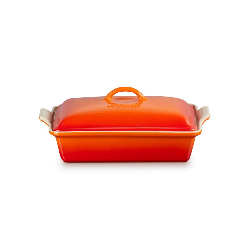 LE CREUSET - Bandeja rectangular 33cm c tapa Volcanico
