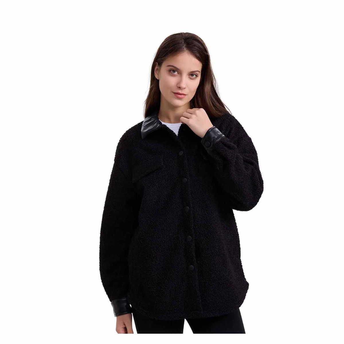 FASHION'S PARK - Polar Mujer Tipo Chaqueta Negro Fashion's Park