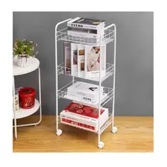 GENERICO - Estante Carrito De Cesta Organizador Verdura Libro 4 Niveles