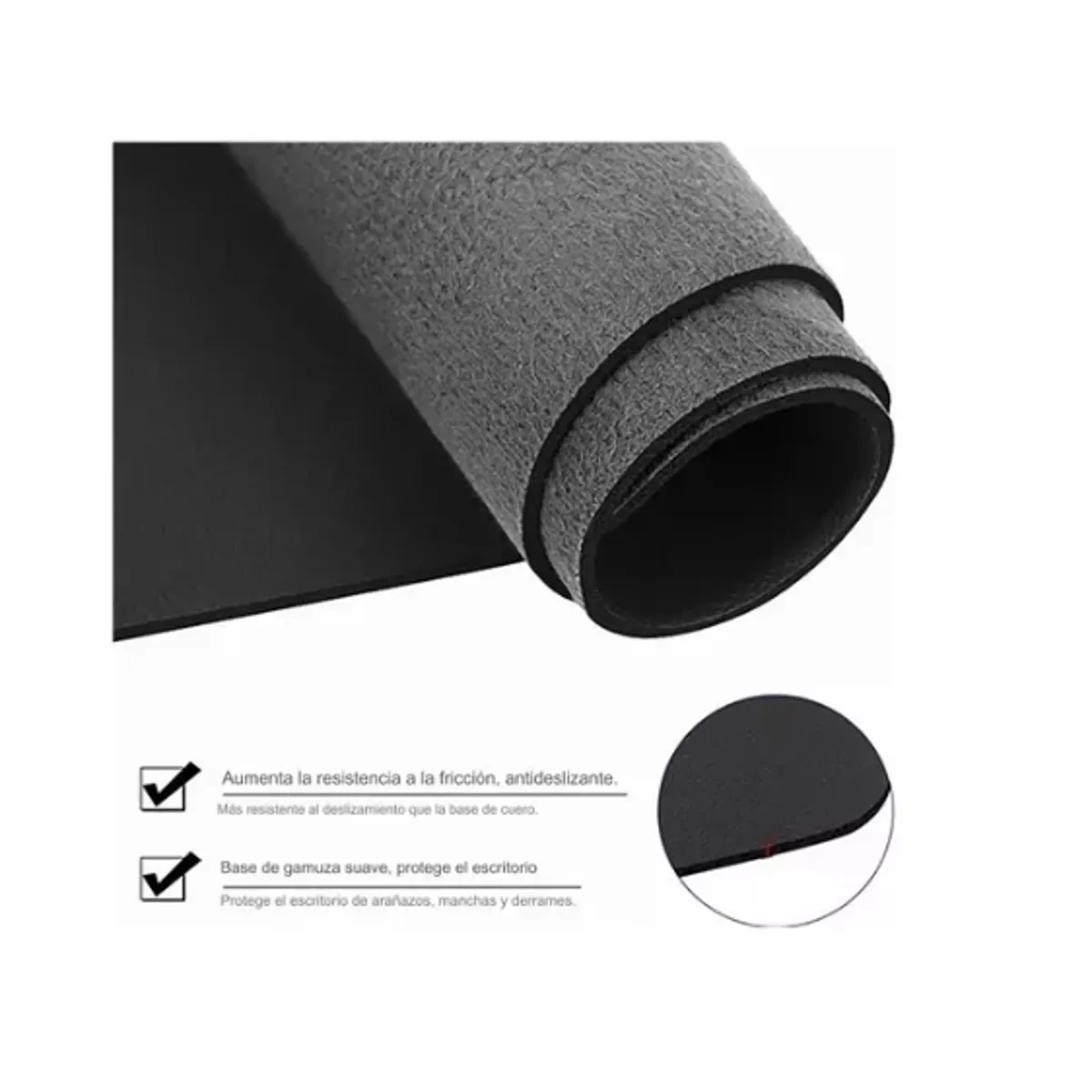 OFERTABKN - Mouse Pad Alfombrilla Protector Antideslizante 80x40 Negro