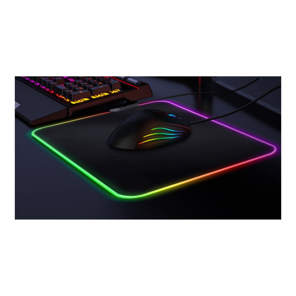 GENERICO - Mouse Pad Con Luz LED RGB Medidas 30x25 cm Antideslizante