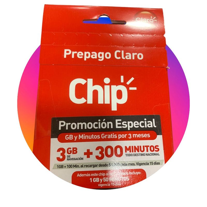 CLARO - CLARO CHIP PACK 100 UNIDADES 1 GIGA + 100 MINUTOS