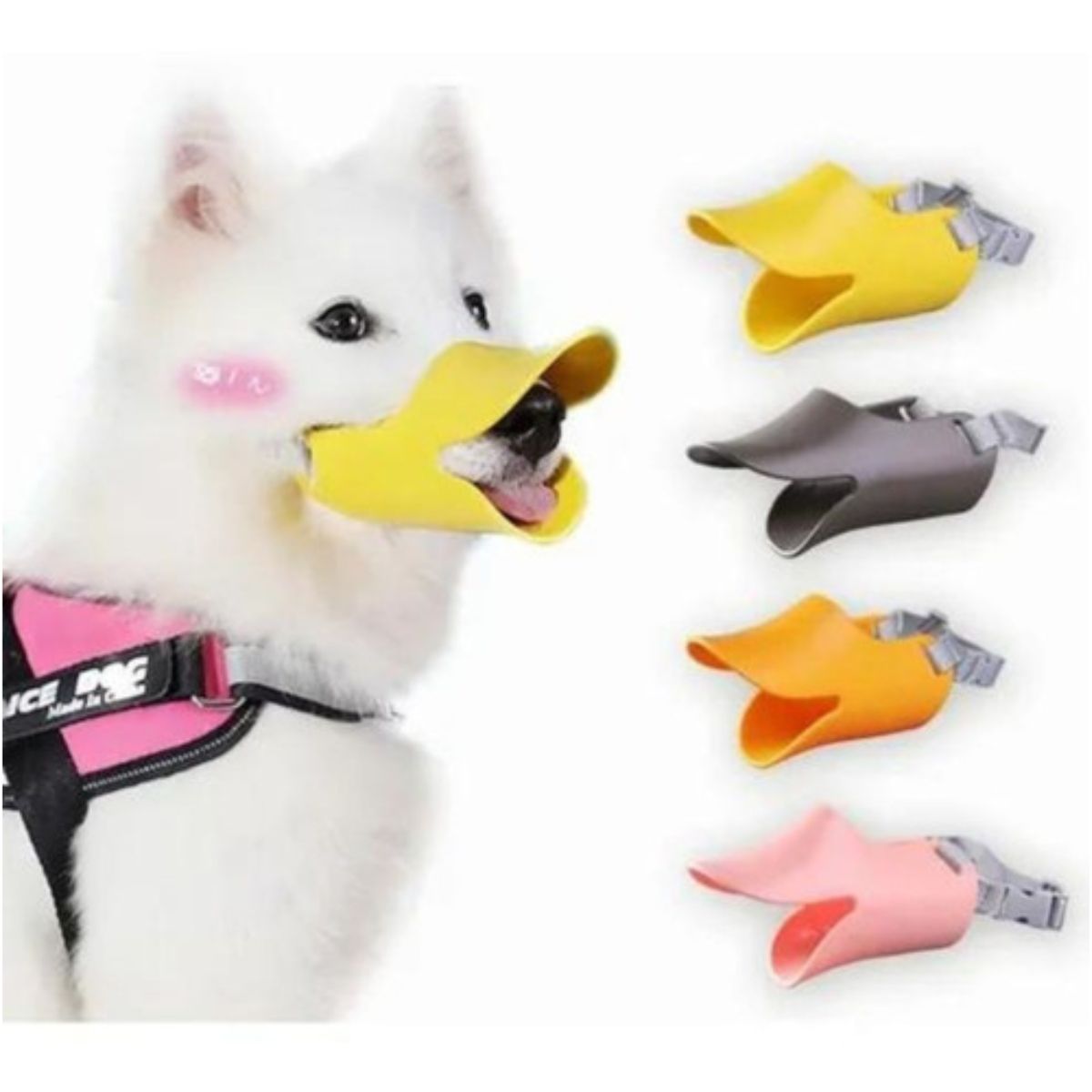 GENERICO - Bozal Protector Seguridad Para Perros Flexible Diseño Pato