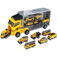 Camión Transportador con Seis Camiones de Construcción