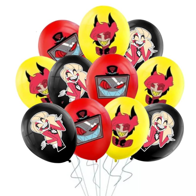 GENERICO - Set de Globos látex temática Hazbin hotel