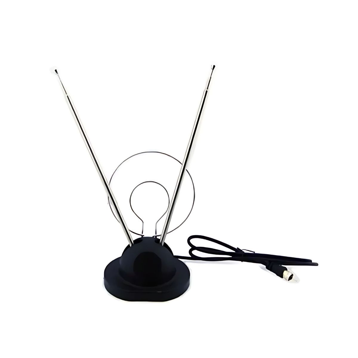 GENERICO - Antena Tv Digital Hd Coaxial Con Iman Cable 1 Mts. 4 Segmentos