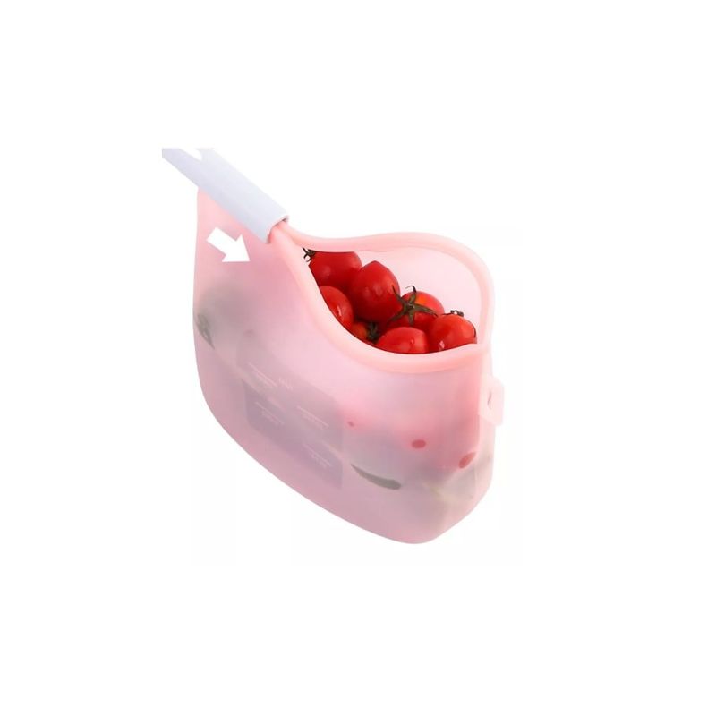 GENERICO - Bolsa De Silicona Alta Calidad Para Tus Alimentos 500 Ml Rosa