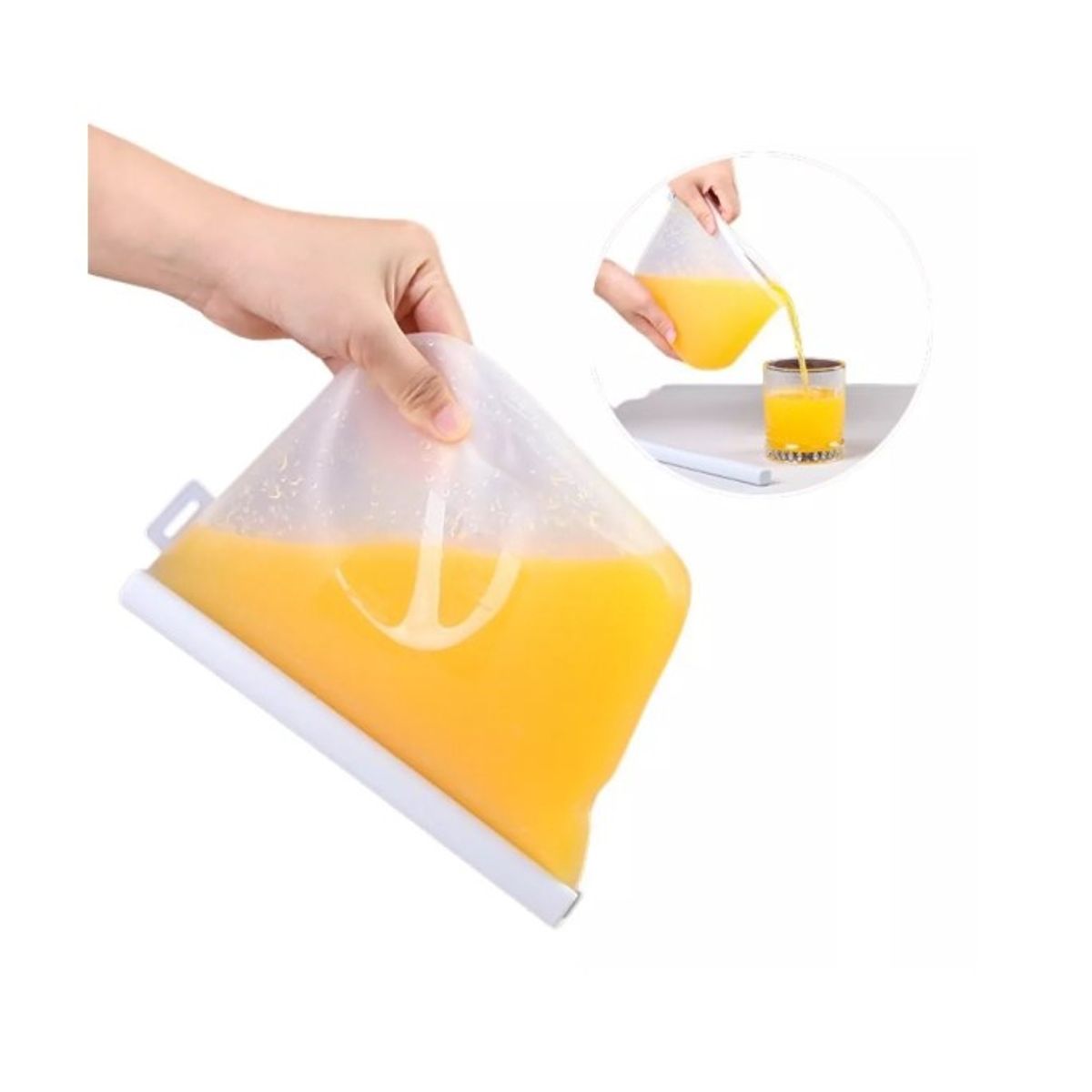 GENERICO - Bolsa De Silicona Alta Calidad Para Tus Alimentos 500 Ml Blanco