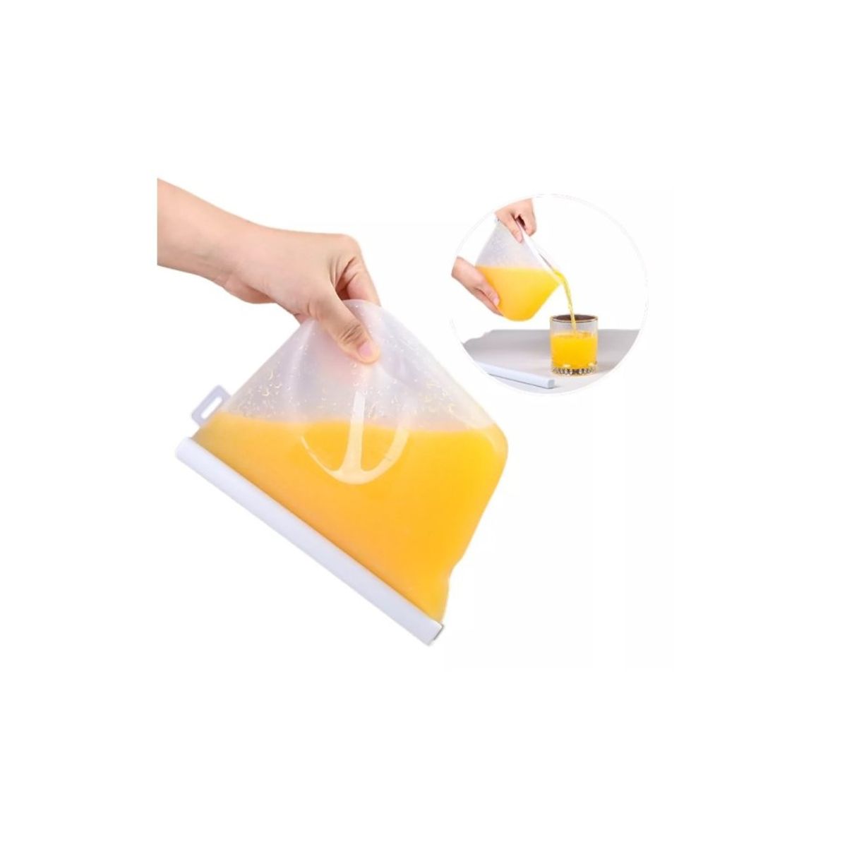 GENERICO - Bolsa De Silicona Alta Calidad Para Tus Alimentos 500 Ml Blanco