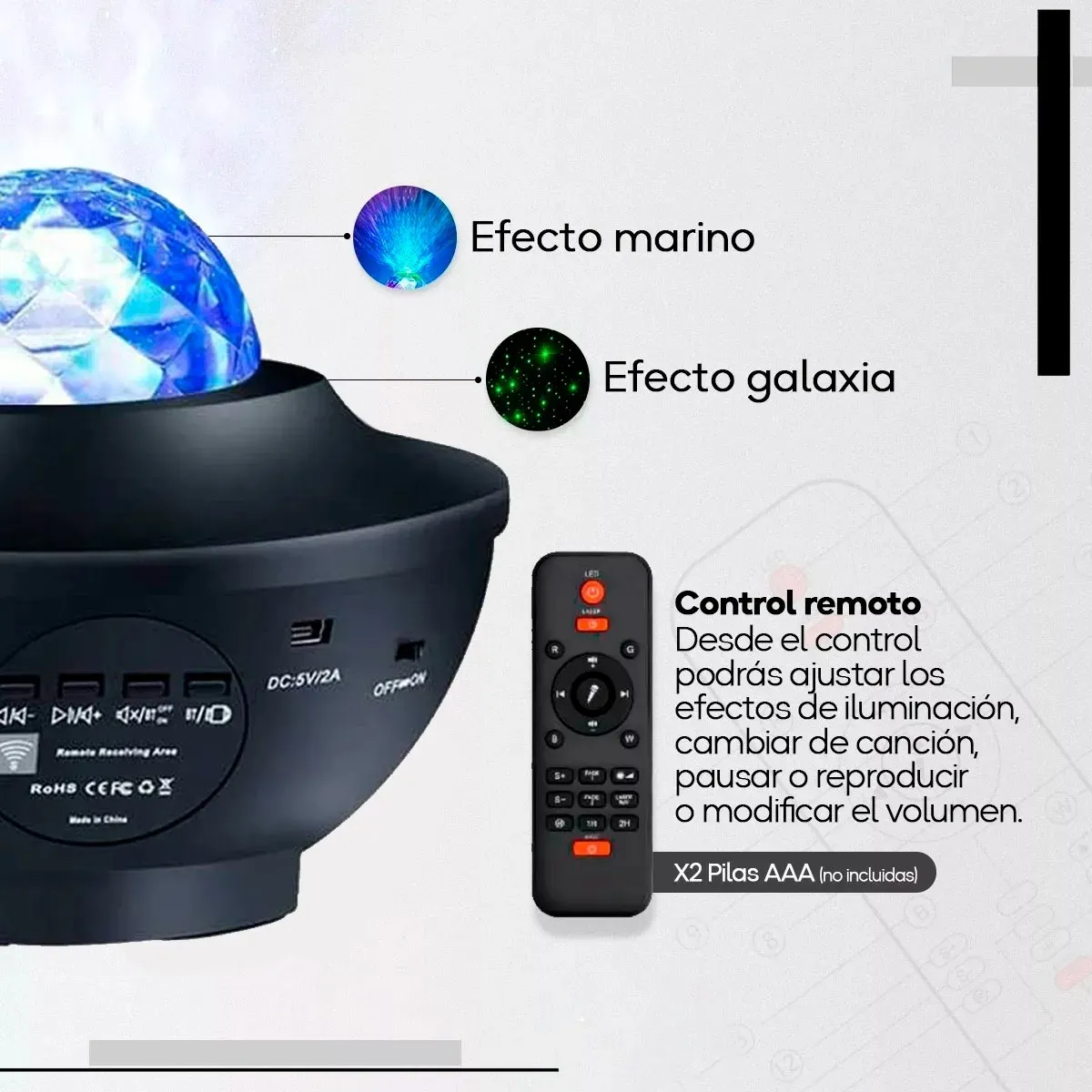 GENERICO - Pack 2 Proyectores Galaxia Estrellas Led Bluetooth Parlante FIGOIMPORT