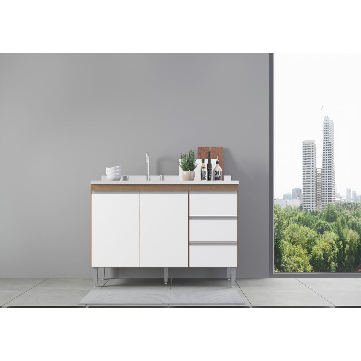 GENERICO - MUEBLE LAVAPLATO 2 PUERTA 3 CAJONES