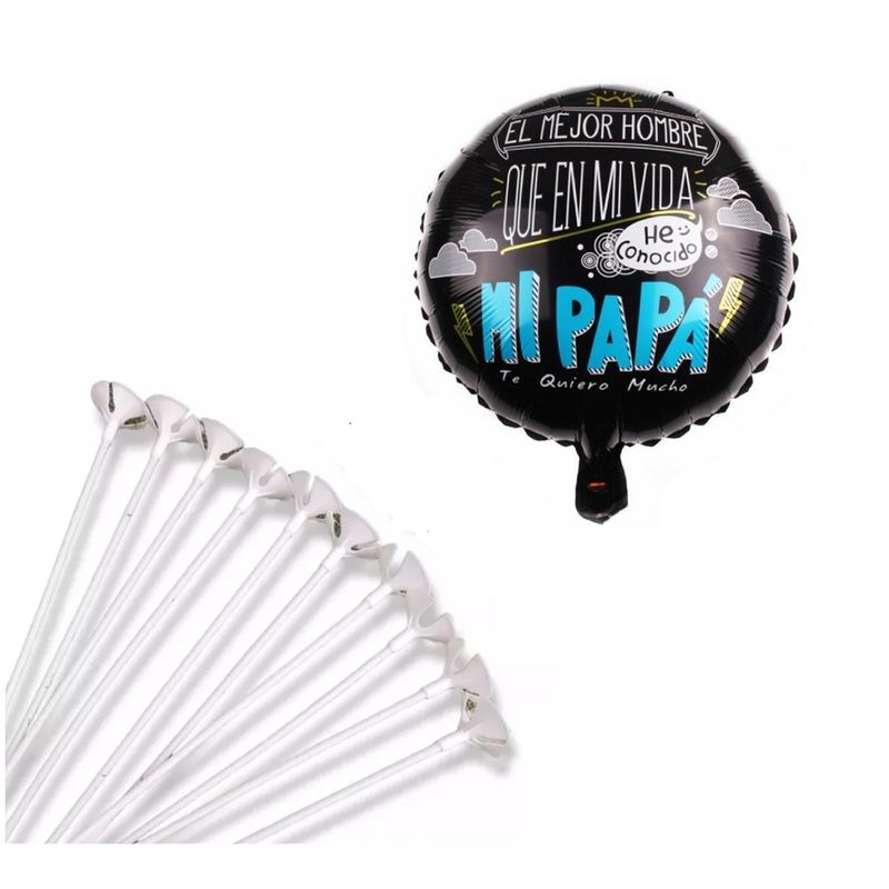 GENERICO - Pack 25 Globos Foil Dia del Padre Con Varillas