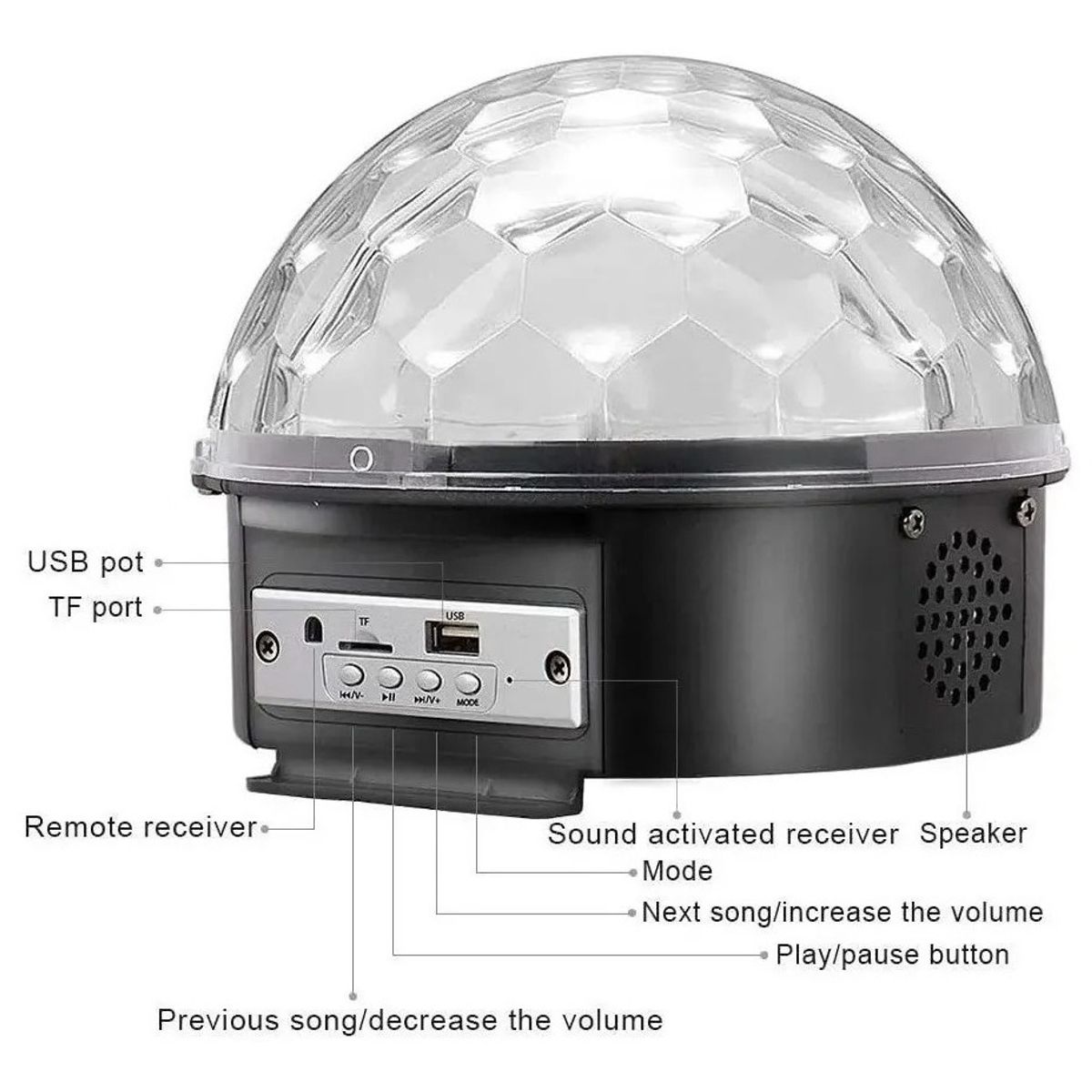 GENERICO - Pack 2 Bolas De Disco Led Ritmica Usb Bluetooth con Control