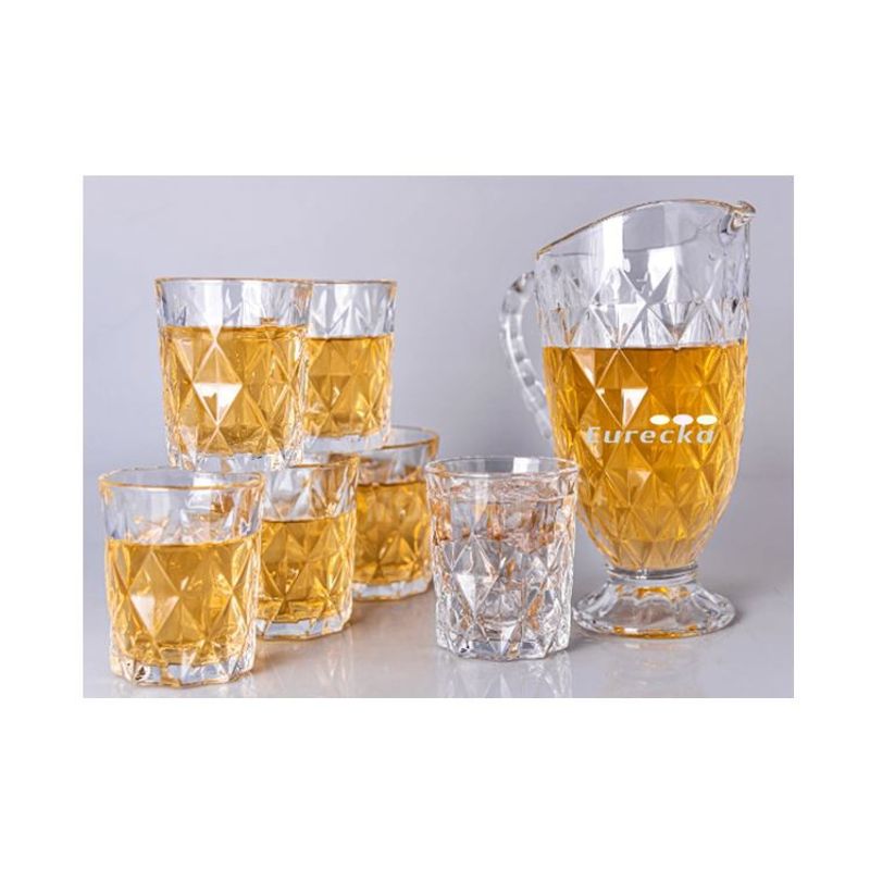 GENERICO - Set De Jarra + 6 Vasos De Vidrio 1 L
