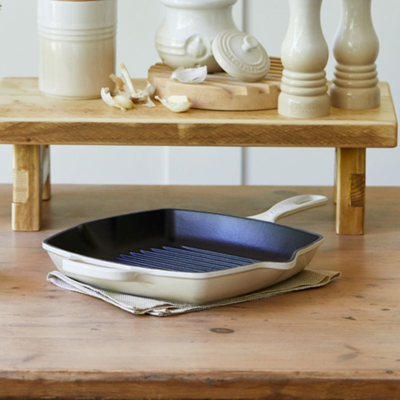 LE CREUSET - Skillet Grill Cuadrada 26cm Meringue
