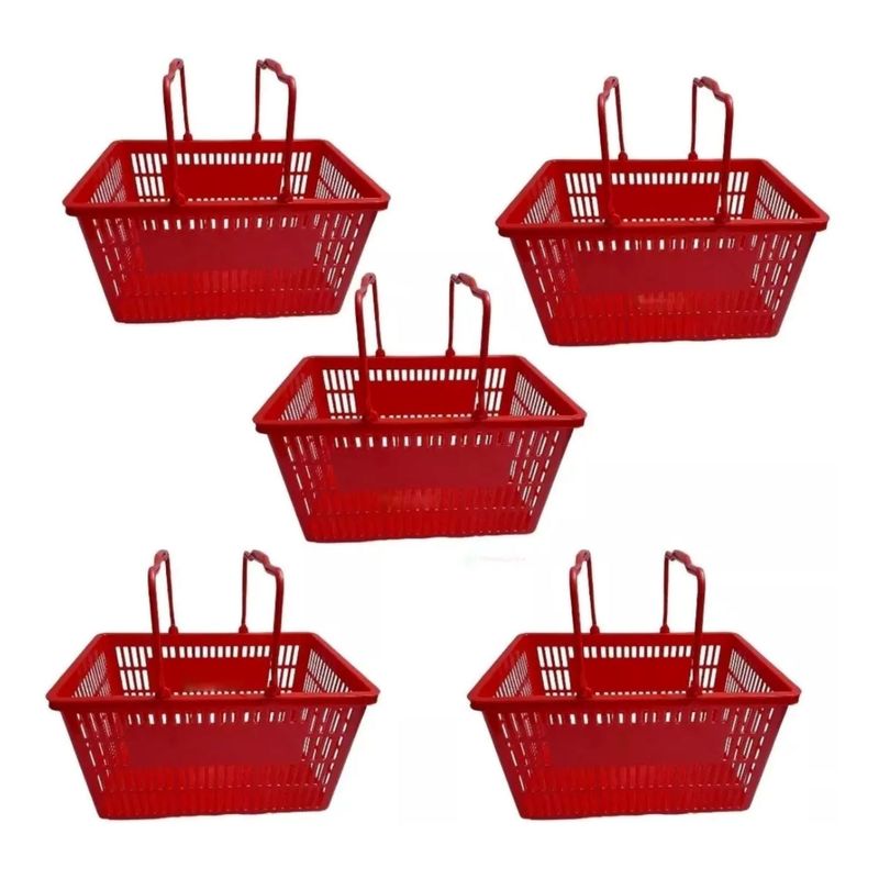 MUNDO MAGIA - Pack 5 Canastos Cestas De Compras Para Supermercado
