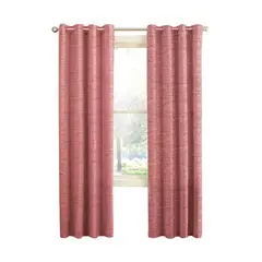GENERICO - Cortina Blackout 2 Paños De 140x220cm Textura Lino Rosado