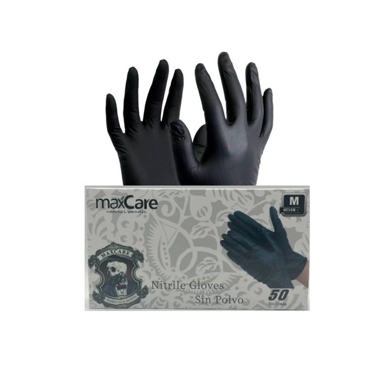 GENERICO - Caja de 50 Guantes Nitrilo Negro Maxcare Talla L