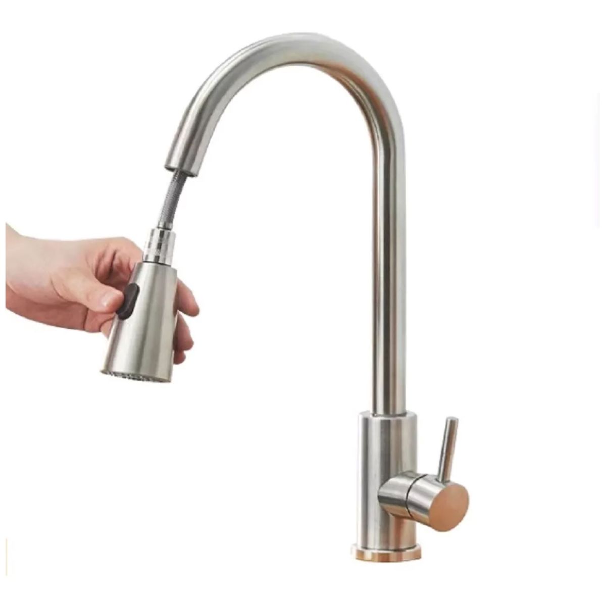 MUNDO MAGIA - Llave Monomando Lavaplatos Extensible Profesional Niquel