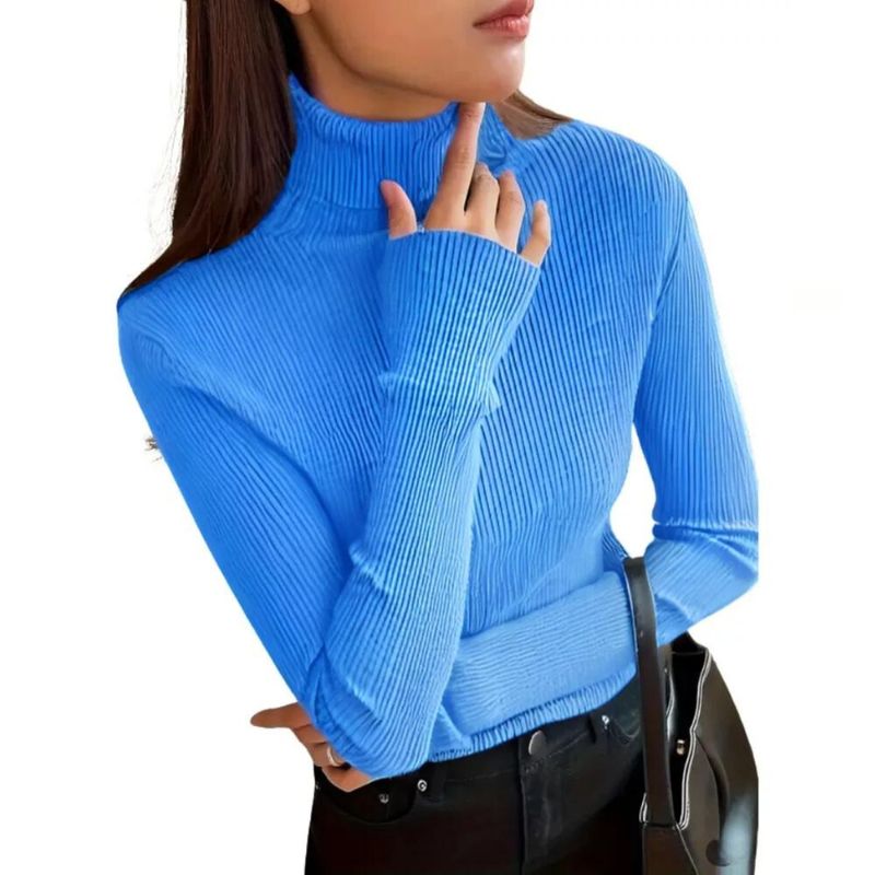 MPROPIA - Sweater Beatle Mujer Cuello Alto Otoño Invierno 005