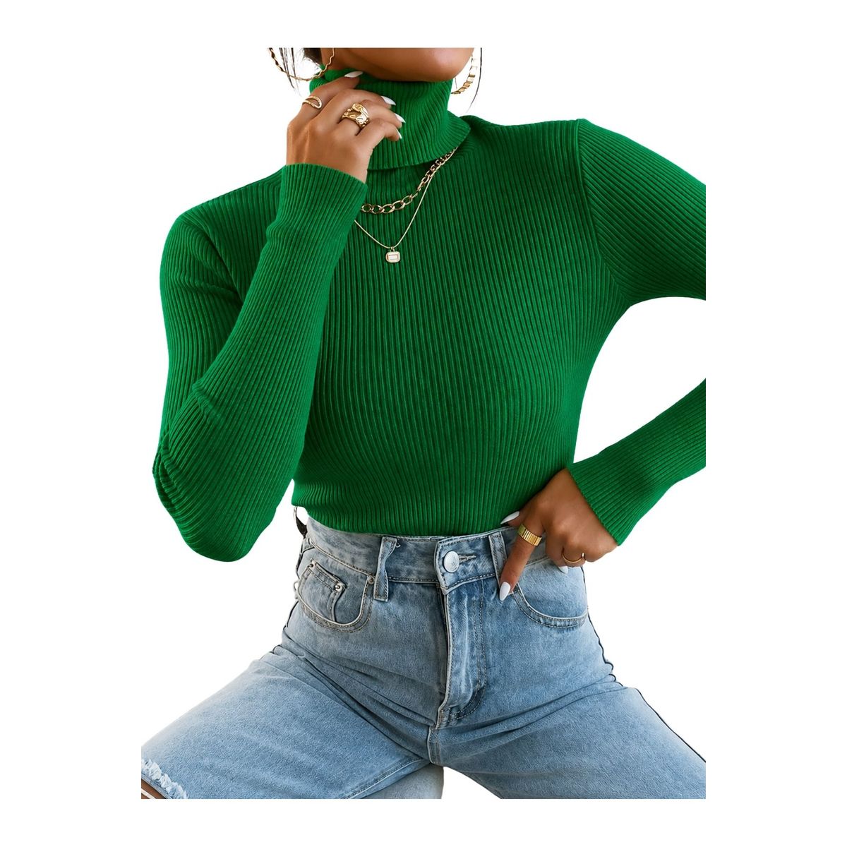 LOOK SHOP - Sweater Beatle Mujer Cuello Alto Otoño Invierno 005