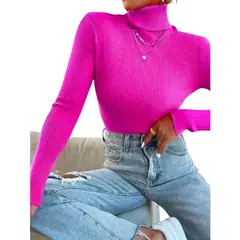 MPROPIA - Sweater Beatle Mujer Cuello Alto Otoño Invierno 005