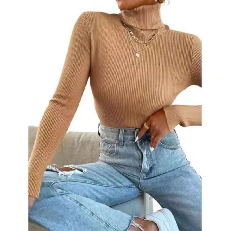 MPROPIA - Sweater Beatle Mujer Cuello Alto Otoño Invierno 005