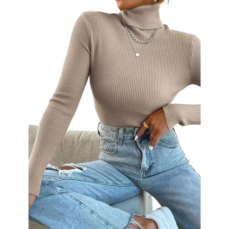 MPROPIA - Sweater Beatle Mujer Cuello Alto Otoño Invierno 005