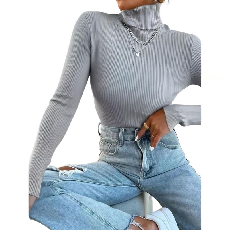 MPROPIA - Sweater Beatle Mujer Cuello Alto Otoño Invierno 005