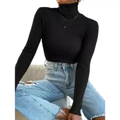 MPROPIA - Sweater Beatle Mujer Cuello Alto Otoño Invierno 005