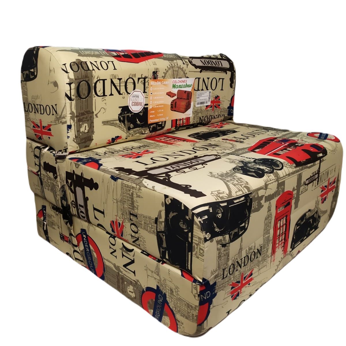 INCAL - Sillón / Sofá Cama 65 Cm london grande beige  D18 Incal