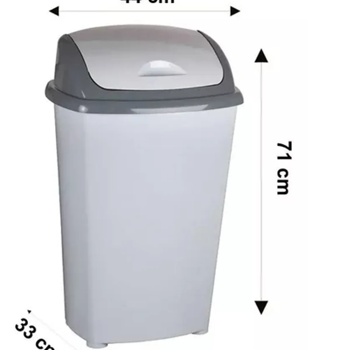 GENERICO - Basurero Plástico Cocina 60 Litros Tapa Vaivén Color Gris