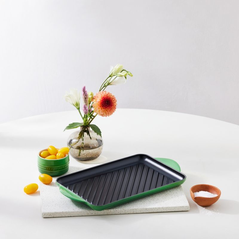 LE CREUSET - Le Creuset Parrilla Grill Rect 32cm Verde Bamboo Hierro