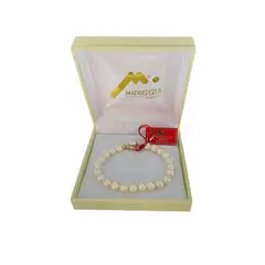 MALLORCA - Pulsera de Perlas de 19cm con broche a presión Bañado en Oro