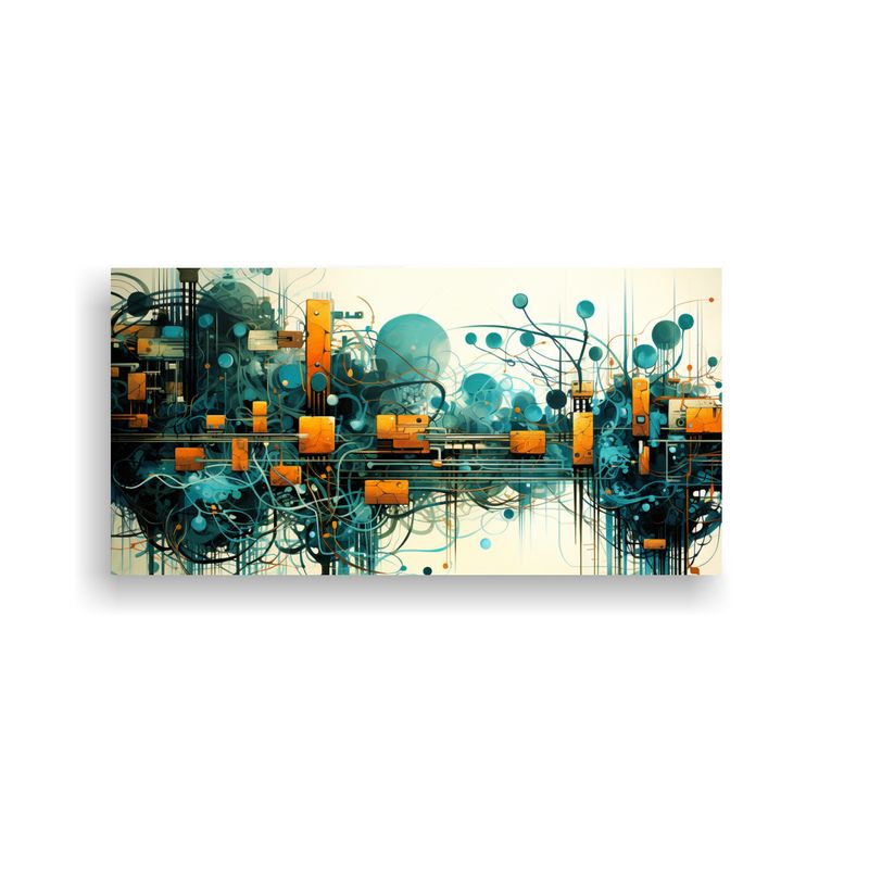 GENERICO - Pinturas Decorativas De Fusión Abstracta De Tecnología Y N 160x80cm