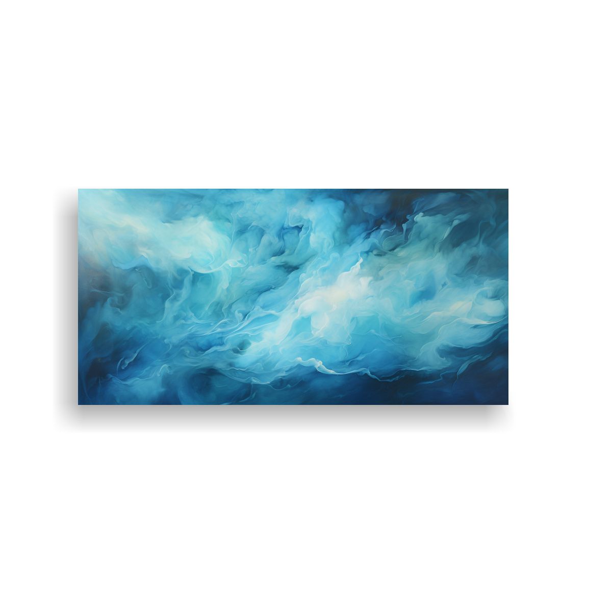 GENERICO - Cuadro Decorativo Abstracto Buceando En Azules Profundos Del 160x80cm