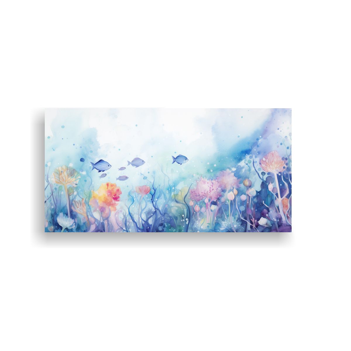 GENERICO - Cuadro Abstracto Submarino Escena Brillante Suave 160x80cm