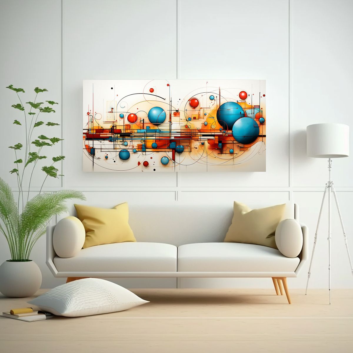 GENERICO - Cuadro Decorativo Abstracto En Tela Sublimada Con Temática  160x80cm