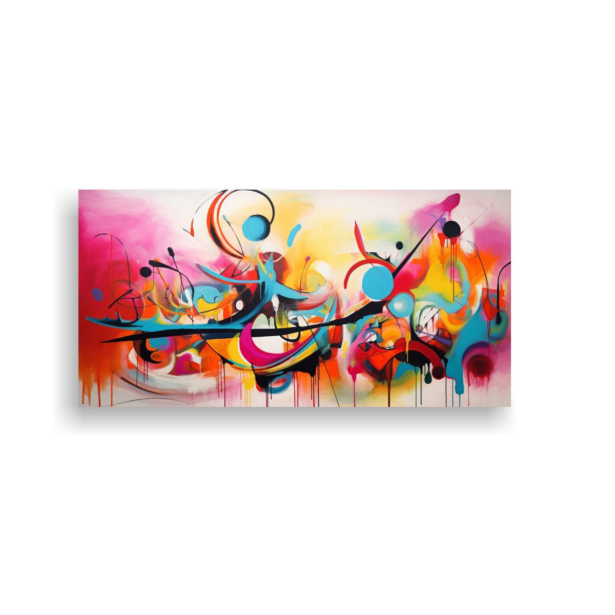 GENERICO - Pintura Abstracta Inspirada En La Viveza De La Composición  160x80cm