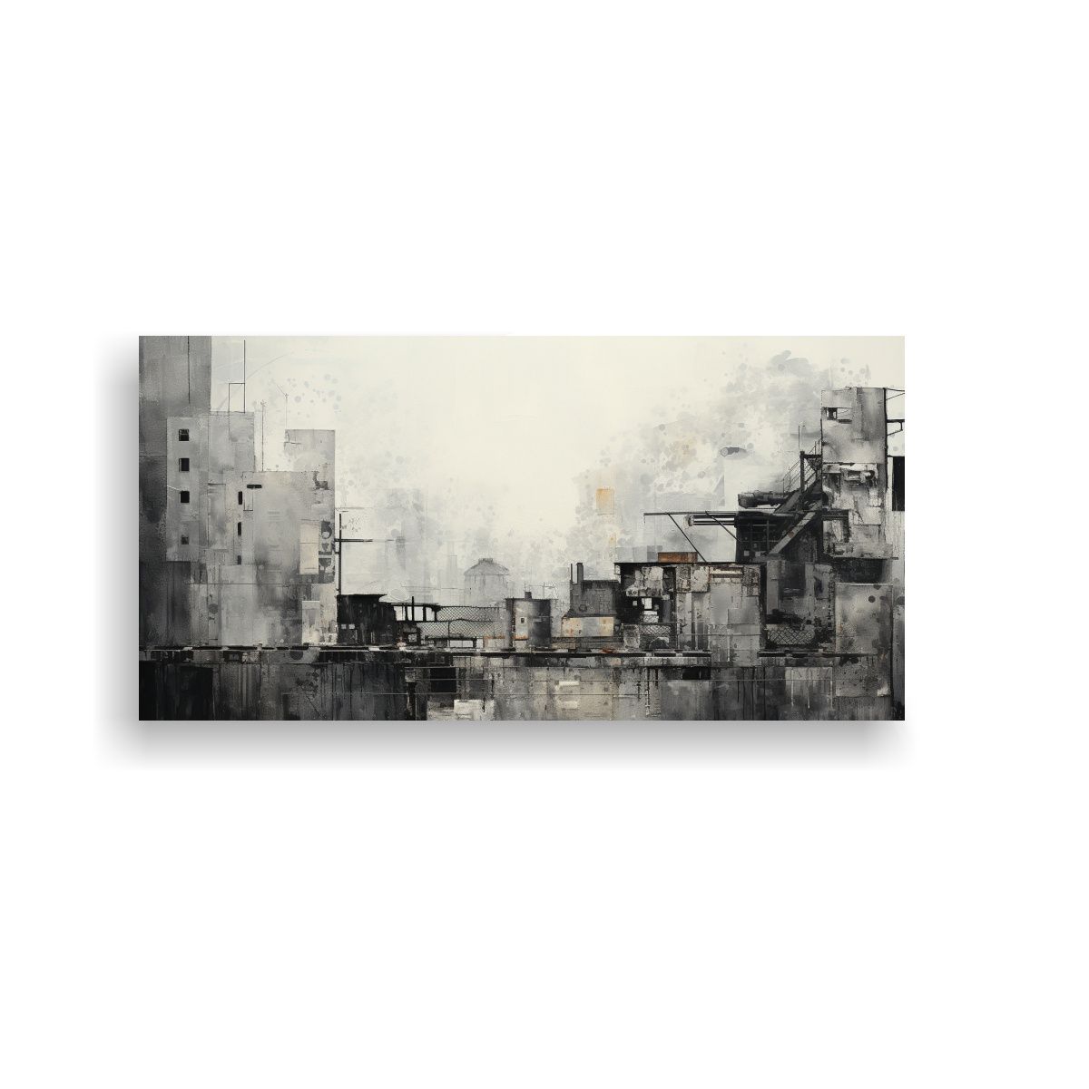 GENERICO - Arte De Pared Abstracto Urbano En Grises Y Texturas 160x80cm