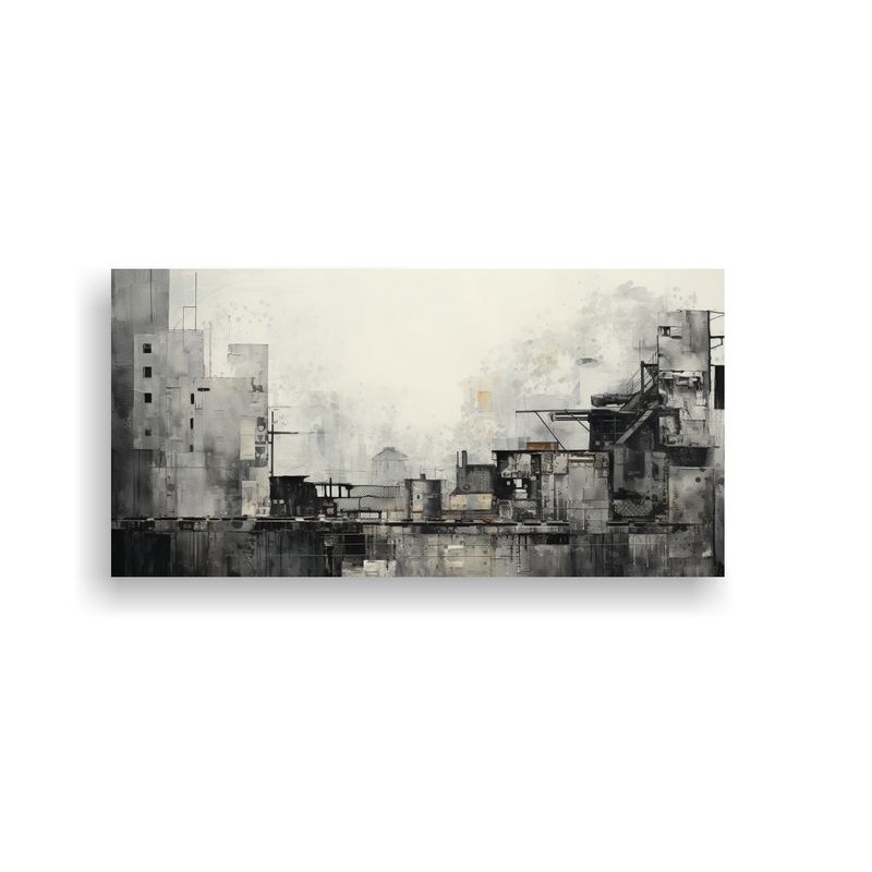 GENERICO - Arte De Pared Abstracto Urbano En Grises Y Texturas 160x80cm